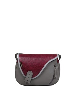 popielato-fioletowa torebka damska  listoniszka skórzana Mouse na ze sklepu Słoń Torbalski w kategorii Listonoszki - zdjęcie 187630399