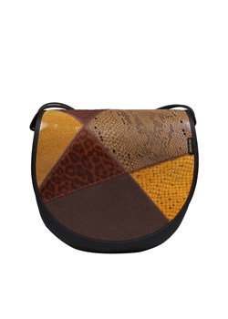 brązowo-żółta torebka damska skórzana Zuza na ramię listonoszka ze sklepu Słoń Torbalski w kategorii Listonoszki - zdjęcie 187630405