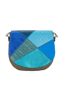 szaro niebieska torebka damska skórzana listonoszka na ramię  Mała Zu ze sklepu Słoń Torbalski w kategorii Listonoszki - zdjęcie 187630417