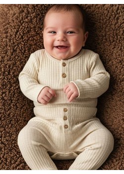 Sinsay - Prążkowany komplet dzianinowy - beżowy ze sklepu Sinsay w kategorii Komplety niemowlęce - zdjęcie 187630517