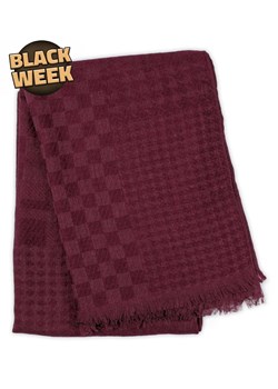 Bordowy Szalik Wiosenno-Jesienny -TEER- Przejściowy, Męski, Dwustronny, Lekki, w Kratkę SZATEER0208 ze sklepu JegoSzafa.pl w kategorii Szaliki męskie - zdjęcie 187630948