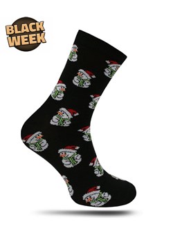 Czarne Świąteczne Skarpetki -Brave Soul- w Bałwanki, Bałwany, Zimowe SKBRSAW19SNOWMAN ze sklepu JegoSzafa.pl w kategorii Skarpetki męskie - zdjęcie 187630949
