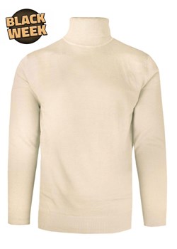 Elegancki Golf Męski - Brave Soul - Kremowy (Śmietankowy) SWBRSAW25HUMEoatmeal ze sklepu JegoSzafa.pl w kategorii Swetry męskie - zdjęcie 187630956