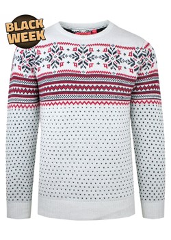 Jasny, Świąteczy Sweter z Norweskim Wzorem - Brave Soul SWBRSAW22MARLEYlightgrey ze sklepu JegoSzafa.pl w kategorii Swetry męskie - zdjęcie 187630965