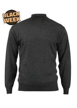 PÓŁGOLF Grafitowy, Ciemny Szary Klasyczny, Wełna Merynosa - MM Classic, Męski SWMMPOLGOLFGRAFIT ze sklepu JegoSzafa.pl w kategorii Swetry męskie - zdjęcie 187630975