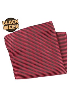 Poszetka, Czerwono-Czarna w Paski, Prążki, Męska, Elegancka -HIS STORY POSZHSTR0025 ze sklepu JegoSzafa.pl w kategorii Poszetki i butonierki - zdjęcie 187630989