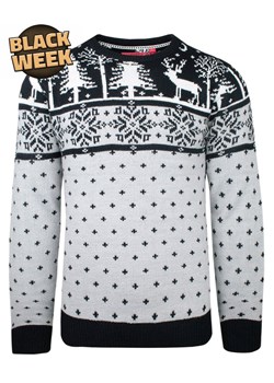 Świąteczny Sweter w Norweski Wzór - Brave Soul SWBRSAW22FEZZIWIsilvergrey ze sklepu JegoSzafa.pl w kategorii Swetry męskie - zdjęcie 187630996