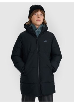 Chłopięcy płaszcz zimowy 4F 4FJRAW25TTJAM1069 - czarny ze sklepu Sportstylestory.com w kategorii Kurtki chłopięce - zdjęcie 187631189