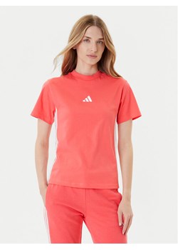 adidas T-Shirt Essentials 3-Stripes KE4377 Koralowy Regular Fit ze sklepu MODIVO w kategorii Bluzki damskie - zdjęcie 187631266
