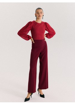 Mohito - Bordowe spodnie wide leg - kasztanowy ze sklepu Mohito w kategorii Spodnie damskie - zdjęcie 187631469