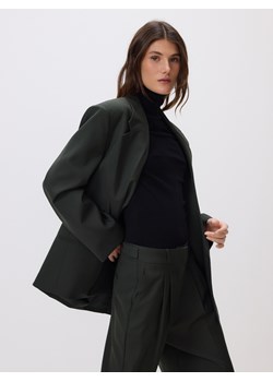 Reserved - Marynarka z wełną - zielony ze sklepu Reserved w kategorii Marynarki damskie - zdjęcie 187631726