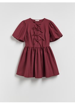 Reserved - Sukienka mini z wiązaniem - bordowy ze sklepu Reserved w kategorii Sukienki - zdjęcie 187631748