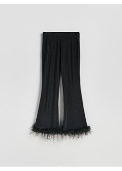 Reserved - Spodnie z piórami - czarny ze sklepu Reserved w kategorii Spodnie damskie - zdjęcie 187631856