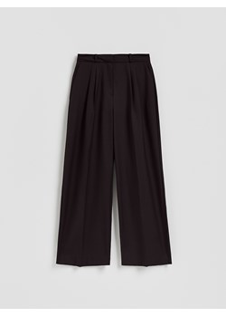 Reserved - Szerokie spodnie z wełną - bordowy ze sklepu Reserved w kategorii Spodnie damskie - zdjęcie 187631858