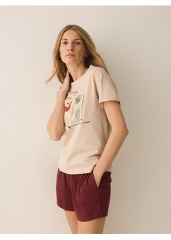 Reserved - Dwuczęściowa piżama z nadrukiem - bordowy ze sklepu Reserved w kategorii Piżamy damskie - zdjęcie 187632315