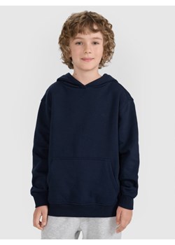 Chłopięca bluza dresowa nierozpinana z kapturem 4F 4FJRMM00TSWSM2482 - granatowa ze sklepu Sportstylestory.com w kategorii Bluzy chłopięce - zdjęcie 187632458