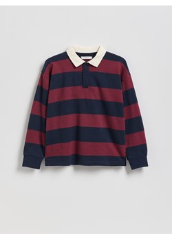 Reserved - Longsleeve polo w paski - granatowy ze sklepu Reserved w kategorii T-shirty chłopięce - zdjęcie 187633068