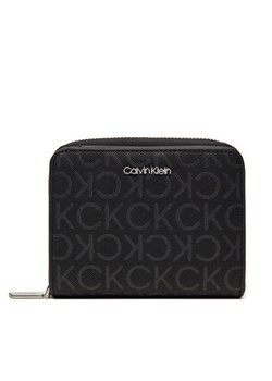 Portfel Calvin Klein Around Mono K60K612433 Czarny ze sklepu eobuwie.pl w kategorii Portfele damskie - zdjęcie 187633357