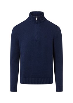 Nils Sundström Męski sweter z dzianiny Mężczyźni Bawełna indygo jednolity ze sklepu vangraaf w kategorii Swetry męskie - zdjęcie 187633758