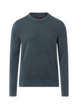 Marc O'Polo Męski sweter z dzianiny Mężczyźni Bawełna petrol wypukły wzór tkaniny ze sklepu vangraaf w kategorii Swetry męskie - zdjęcie 187633765