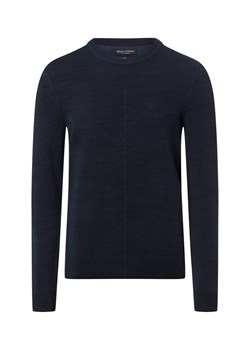 Marc O'Polo Męski sweter z dzianiny Mężczyźni Bawełna granatowy wypukły wzór tkaniny ze sklepu vangraaf w kategorii Swetry męskie - zdjęcie 187633766