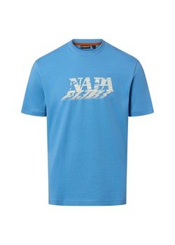 Napapijri Koszulka męska - Lodestar Mężczyźni Bawełna niebieski nadruk ze sklepu vangraaf w kategorii T-shirty męskie - zdjęcie 187633786