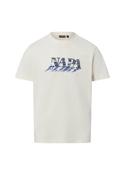 Napapijri Koszulka męska - Lodestar Mężczyźni Bawełna écru nadruk ze sklepu vangraaf w kategorii T-shirty męskie - zdjęcie 187633787