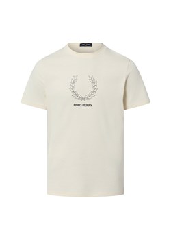 Fred Perry Koszulka męska Mężczyźni Bawełna écru jednolity ze sklepu vangraaf w kategorii T-shirty męskie - zdjęcie 187633788