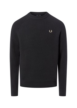 Fred Perry Męski wełniany sweter Mężczyźni Wełna granatowy jednolity ze sklepu vangraaf w kategorii Swetry męskie - zdjęcie 187633789
