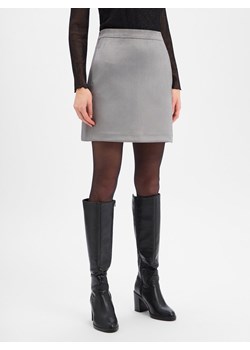 Opus Damska mini spódniczka - Relvina cozy Kobiety Sztuczna skóra szary jednolity ze sklepu vangraaf w kategorii Spódnice - zdjęcie 187633846