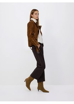 Reserved - Spodnie z kantem - ciemnobrązowy ze sklepu Reserved w kategorii Spodnie damskie - zdjęcie 187634005