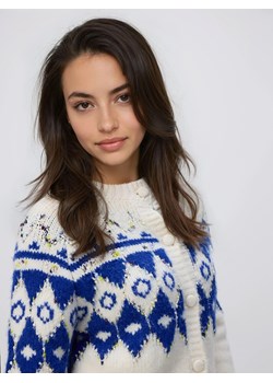 Reserved - Wzorzysty kardigan - niebieski ze sklepu Reserved w kategorii Swetry damskie - zdjęcie 187634017