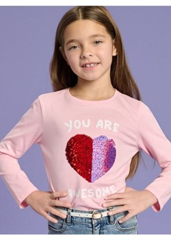 Sinsay - Koszulka z długimi rękawami - różowy ze sklepu Sinsay w kategorii Bluzki dziewczęce - zdjęcie 187634526