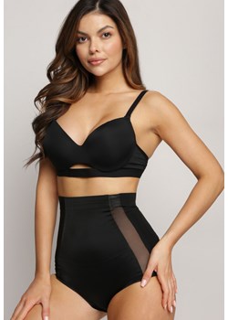 Czarne Modelujące Majtki z Wysokim Stanem i Wstawkami z Siateczki Gabrielina ze sklepu born2be.pl w kategorii Bielizna wyszczuplająca - zdjęcie 187635698