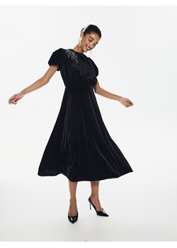 Reserved - Welurowa sukienka midi - czarny ze sklepu Reserved w kategorii Sukienki - zdjęcie 187635775