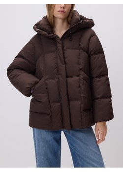 Reserved - Pikowana kurtka z kapturem - ciemnobrązowy ze sklepu Reserved w kategorii Kurtki damskie - zdjęcie 187635938