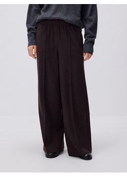 Reserved - Spodnie wide leg z kantem - ciemnobrązowy ze sklepu Reserved w kategorii Spodnie damskie - zdjęcie 187635979