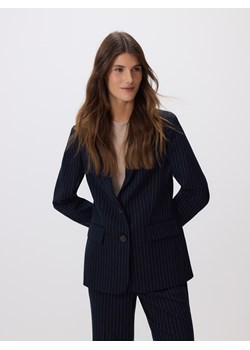 Reserved - Jednorzędowa marynarka z wiskozą - granatowy ze sklepu Reserved w kategorii Kurtki damskie - zdjęcie 187635999