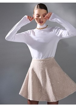 Sinsay - Spódnica mini z połyskującym cekinami - kremowy ze sklepu Sinsay w kategorii Spódnice - zdjęcie 187636725