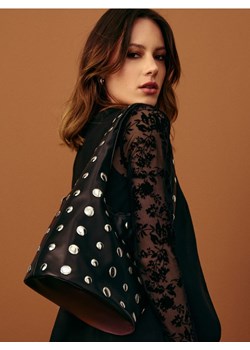 Sinsay - Torebka worek z imitacji skóry - czarny ze sklepu Sinsay w kategorii Torebki worki - zdjęcie 187636727