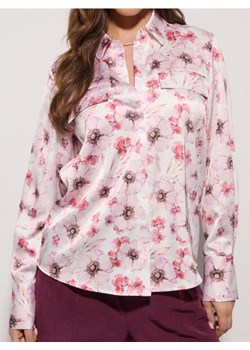 Sinsay - Satynowa koszula z kieszeniami w kwiaty - wielobarwny ze sklepu Sinsay w kategorii Koszule damskie - zdjęcie 187636729