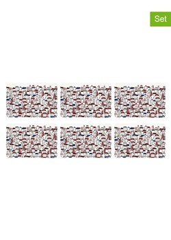 Trendy Kitchen by EXCÉLSA Podkładki stołowe (6 szt.) &quot;Innsbruck&quot; w kolorze szaro-czerwonym - 43 x 29 cm ze sklepu Limango Polska w kategorii Podkładki na stół - zdjęcie 187636927