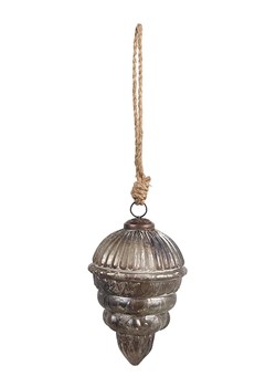 Clayre &amp; Eef Bombka w kolorze srebrnym - wys. 15 x Ø 10 cm ze sklepu Limango Polska w kategorii Dekoracje bożonarodzeniowe - zdjęcie 187637056