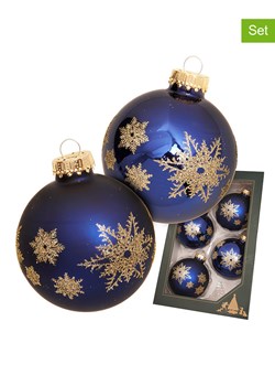 Krebs Glas Lauscha Bombki (4 szt.) w kolorze granatowym - Ø 7 cm ze sklepu Limango Polska w kategorii Dekoracje bożonarodzeniowe - zdjęcie 187637459
