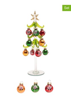 Krebs Glas Lauscha 12-częściowy zestaw dekoracyjny ze wzorem - wys. 25 cm ze sklepu Limango Polska w kategorii Dekoracje bożonarodzeniowe - zdjęcie 187637467