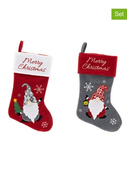 Hollybell Skarpety świąteczne (2 szt.) w kolorze szaro-czerwonym ze sklepu Limango Polska w kategorii Dekoracje bożonarodzeniowe - zdjęcie 187637579