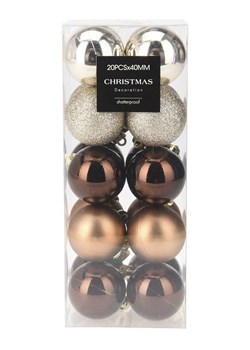 WellHome Bombki (20 szt.) w kolorze srebrno-brązowym - Ø 4 cm ze sklepu Limango Polska w kategorii Dekoracje bożonarodzeniowe - zdjęcie 187638296