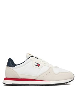 Tommy Jeans Sneakersy Tjm Eva Runner Leather EM0EM01649 Biały ze sklepu MODIVO w kategorii Buty sportowe męskie - zdjęcie 187640386