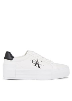Calvin Klein Jeans Sneakersy Bold Vulc Flatform Laceup Lth Wn YW0YW00821 Biały ze sklepu MODIVO w kategorii Trampki damskie - zdjęcie 187640387