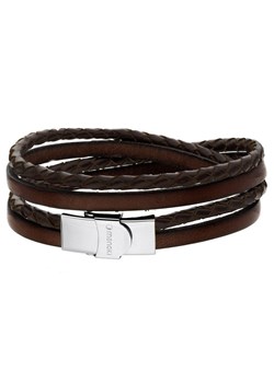 Brązowa bransoletka męska ze skóry i rzemienia naturalnego ze sklepu manoki.pl w kategorii Bransolety - zdjęcie 187640696